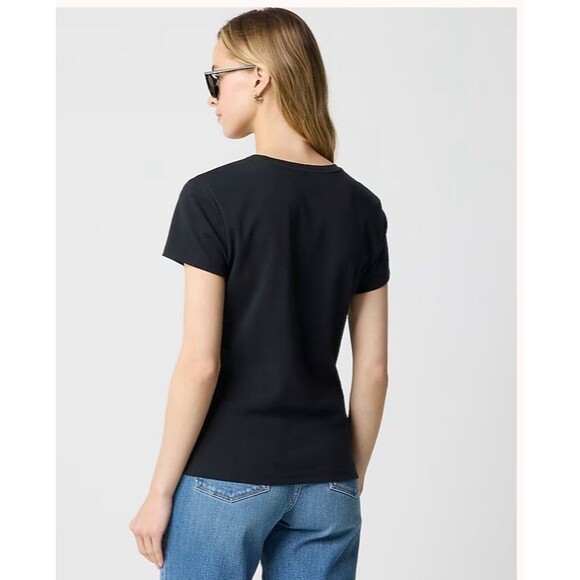 NWT J.CREW Women's Essential Tee in Black, XS - Picture 2 of 5